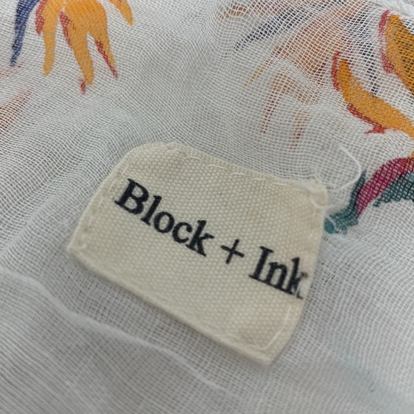 Block + Ink Birds of Paradise sheer white scarf - Picture 4 of 4